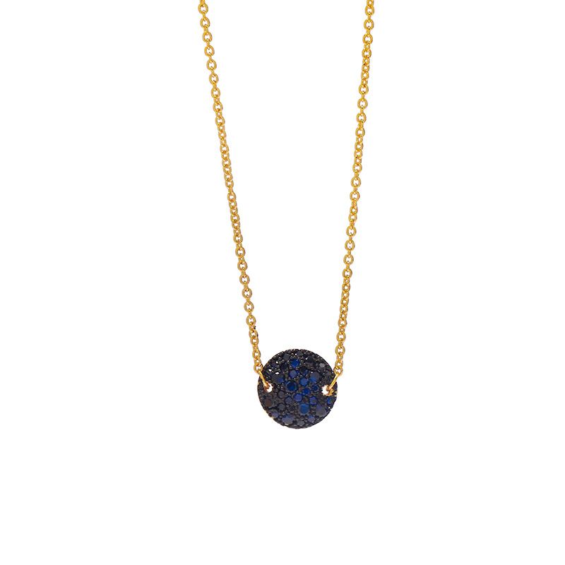 Collier court en diamant rond pour femme, bijou de style médiéval, style luxueux, pierres précieuses, couleur magnifique, style champignon, style rétro simple_voghion.com