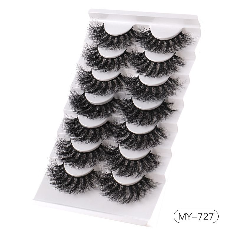 Hot-Selling 7-Pair Set Dense False Natural Fluffy Messy Curly Eyelashes_voghion.com