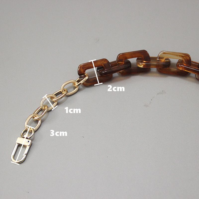 Damen Neue vielseitige Mode Acryl handgefertigte Kette Tasche Metall Zubehör einzelne Schultergurt_voghion.com