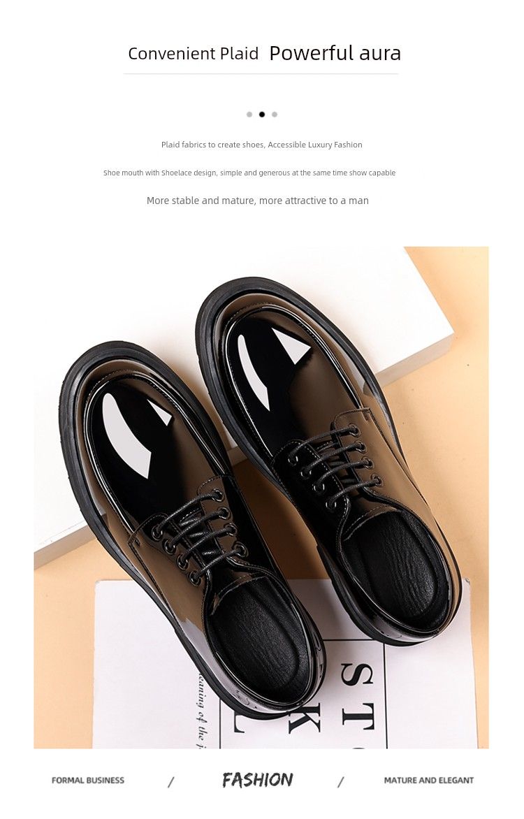 Primavera Homens Brilhantes Couro Juventude Estilo Britânico Sola Grossa Altura Aumentando Negócios Fantasia Cabeleireiro Vestido Sapatos Grandes_voghion.com