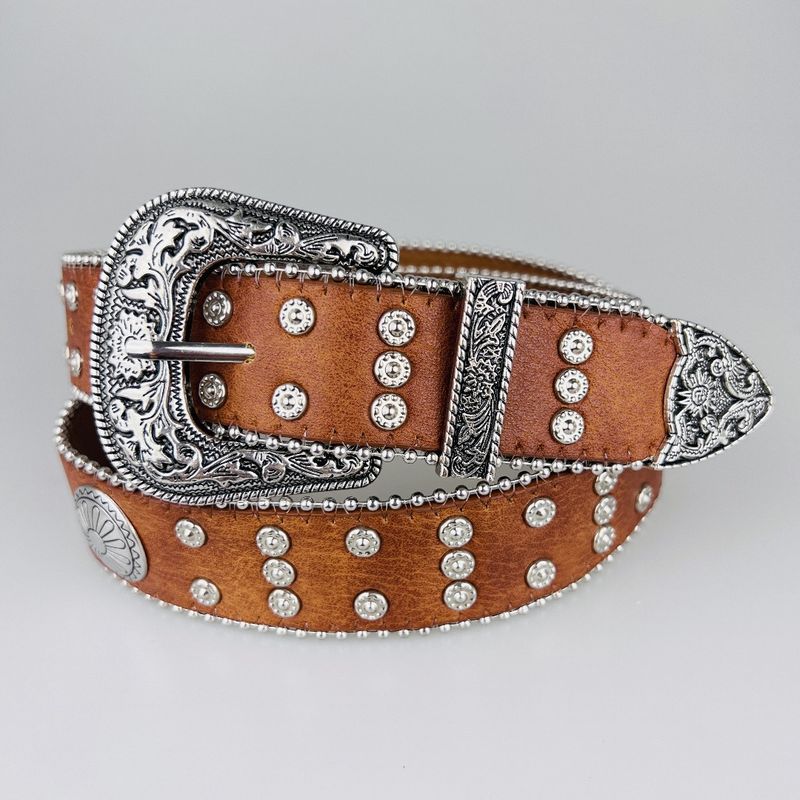 Western Cowboy Gürtel Mittelalter Nieten Retro Hardware Punk Gürtel Unisex Mode_voghion.com