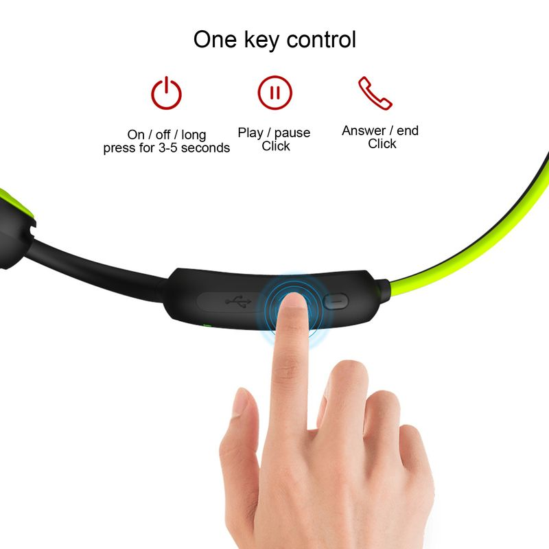Haken Bluetooth-kompatibel Wasserdichte Kopfhörer Knochen Drahtlose IPX4 Ohr 5,0 Leitung Sport Headset für Laufen_voghion.com
