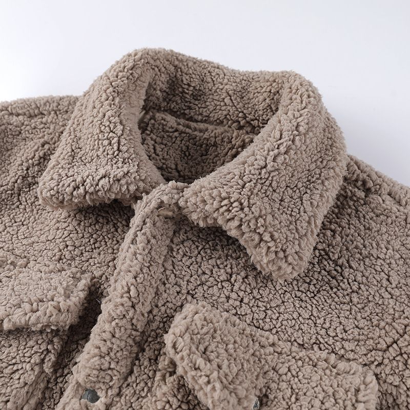 2025 Quality Thickened Warm European Size Turn-Down Collar Casual American Style Lamb Wool Cotton Jacket_voghion.com