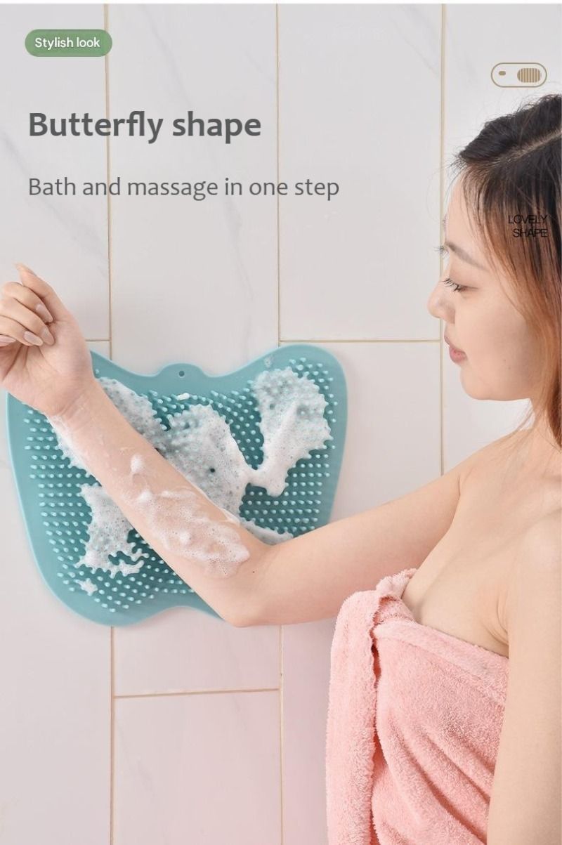 Butterfly Silicone Bath Brush Soft Exfoliating Silicone Shower Brush For Deep Cleaning & Relaxing Massage Quick-Dry & Hygienic_voghion.com