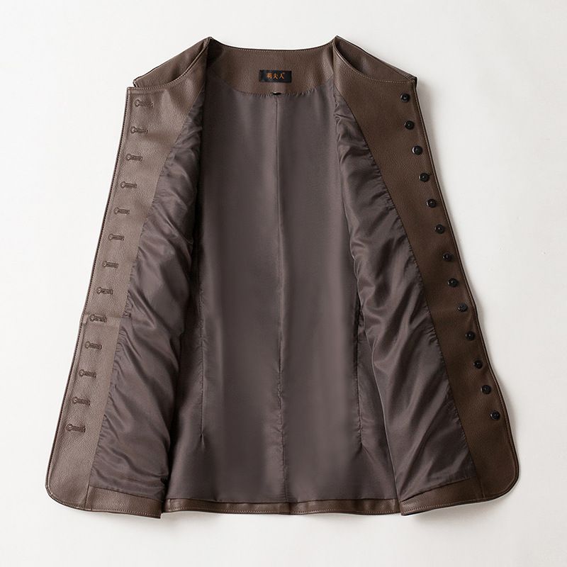 Veste courte et slim en cuir pour femme, style coréen Haining, nouvelle collection printemps-automne 2025, grande taille_voghion.com