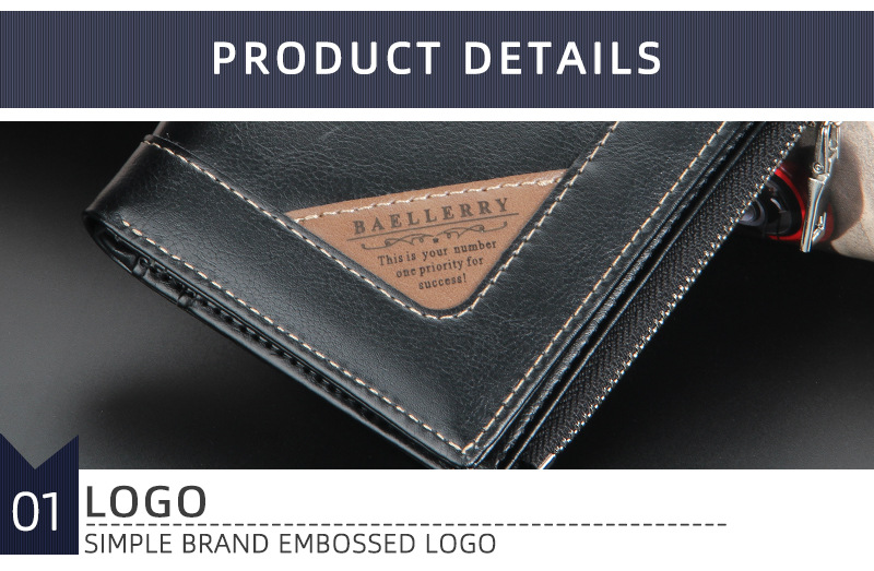 2022 High Quality Men's Wallet Fashion PU Leather Vertical Zipper Coin Purse Large Capacity Buckle Male Solid Color Card_voghion.com