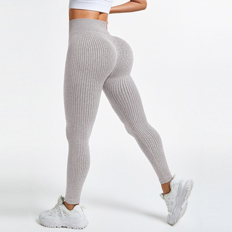 Naadloze yogaleggings in 5 kleuren voor dames - elastische trainingsbroek met hoge taille en AB-garen, sportkleding voor in de sportschool en buiten_voghion.com