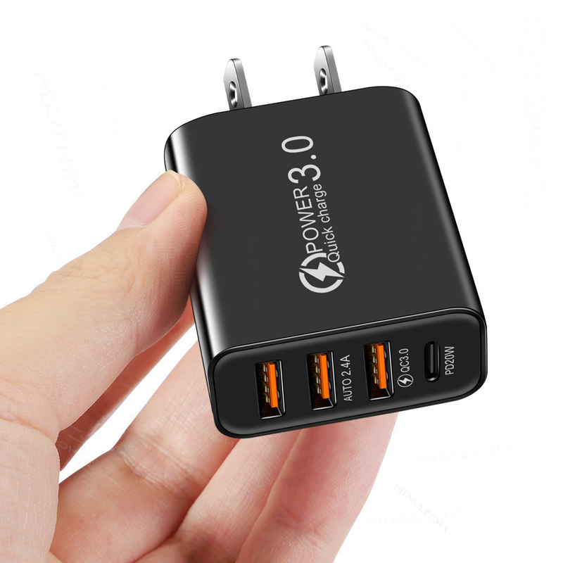 Nieuwe 3USB+PD Type-c mobiele oplader met meerdere USB-interface reisoplaadkop_voghion.com