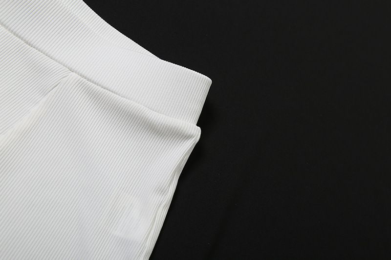 Damenbekleidung Herbstmode Lässig Rundhals Einfarbig Slim Fit I-förmige Weste Hohe Taille Shorts Anzug_voghion.com