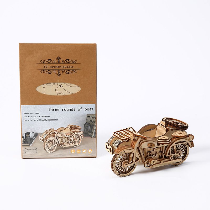 3D Holz dreidimensionale Puzzle Motorrad DIY Kinder pädagogisches Spielzeug Urlaub Party Geschenk Ornament_voghion.com