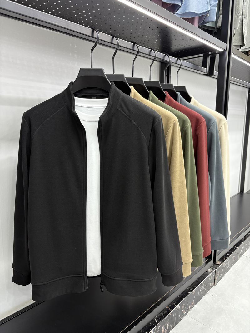 2025 New Integrated Fleece Men's Stand-up Collar Jacket, Autumn And Winter Fleece Fleece Cardigan Jacket Jacket Liner_voghion.com
