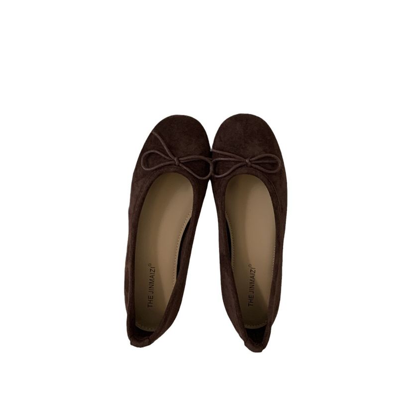 Płaskie buty damskie w stylu francuskim z kwadratowym noskiem, 2025, nowe, z kokardą z płytkiego materiału, aksamitne, pojedyncze, uniwersalne i wygodne, z nadrukiem w panterkę_voghion.com