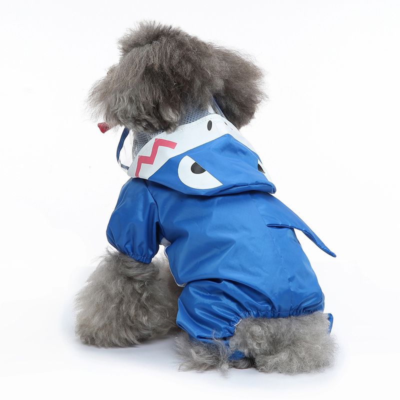 Haustier Vierbeiner Kleine Brust Zurück Reflektierende Hund Regenmantel Taille Tasche Schwanz Ente Stil_voghion.com