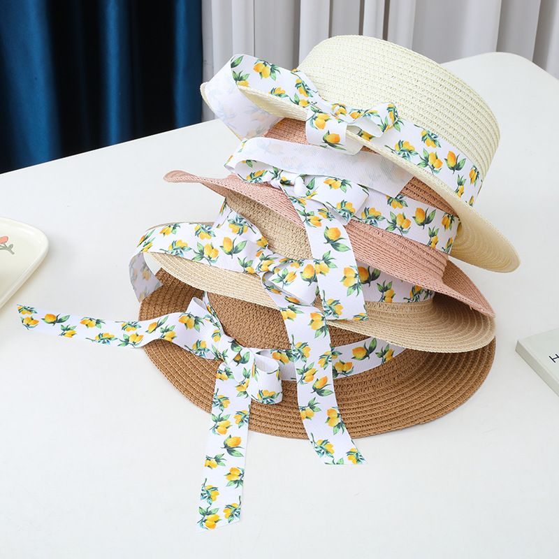 Protezione solare estiva per bambini e donne, parasole pieghevole da spiaggia a tesa piatta, cappelli, borse, set per erba genitore-figlio_voghion.com