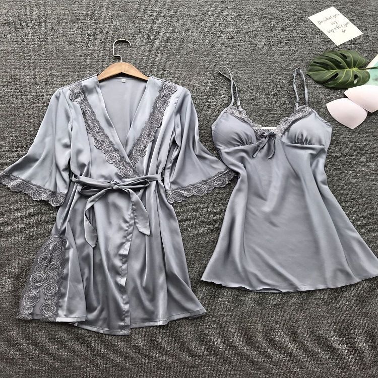 Abiti pigiama, pigiami estivi in finta seta, pigiami oversize da donna, abbigliamento per la casa_voghion.com