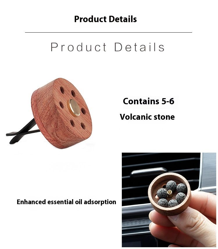 New Perfume Solid Wood Vehicle Mounted Air Outlet Diffuser Creative Car Fragrance Essential Oil Fragrance Folder Essential Oil Fragrance Stone_voghion.com