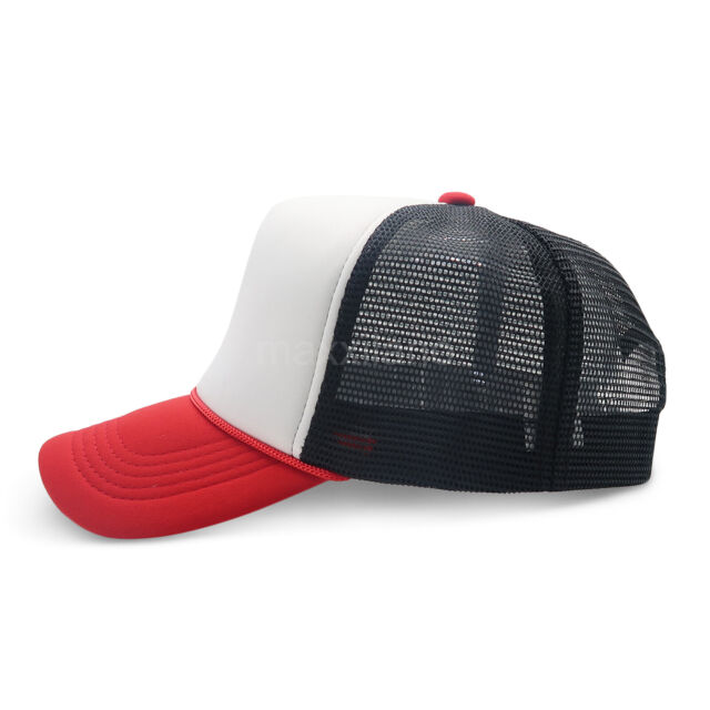 Trucker hat mesh foam hat flat brim hat Baseball cap adjustable men's women's hat_voghion.com