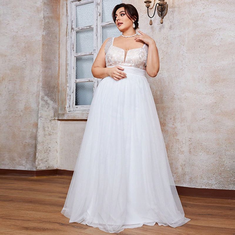 Elegant Plus Size Evening Dress For Women - Strapless Floor-Length Formal Gown For Wedding Guest, Prom, Party_voghion.com