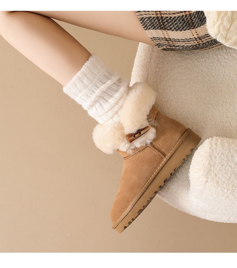 Designerstiefel Schneepelz Pelzige Winterstiefel Damenstiefel Dicke Unterseite Plüschschuhe Mar Tin Boot Herrenstiefeletten_voghion.com