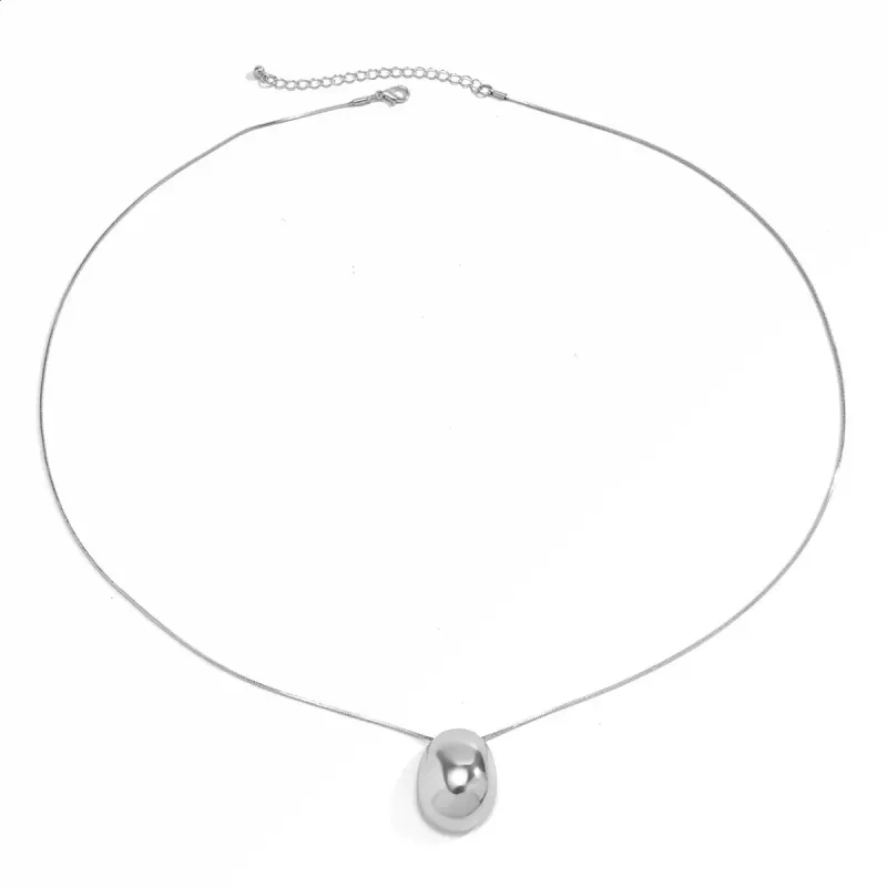 PuRui Simple Thin Snake Chain With Geometric Pendant Long Necklace Suitable For Women Talisman On Party Gift 250325_voghion.com