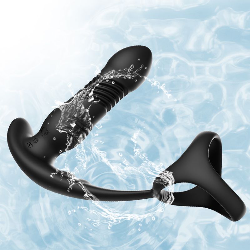 Vibratore anale a spinta con telecomando a 6 modalità, massaggiatore per la prostata, giocattoli sessuali anali in silicone, giocattoli sessuali anali per uomini_voghion.com