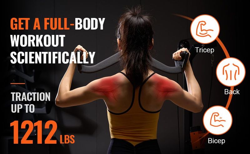 VEVOR LAT Pulldown Bar Tricep Handle Attachment V-bar Cable Machine For Home Gym_voghion.com