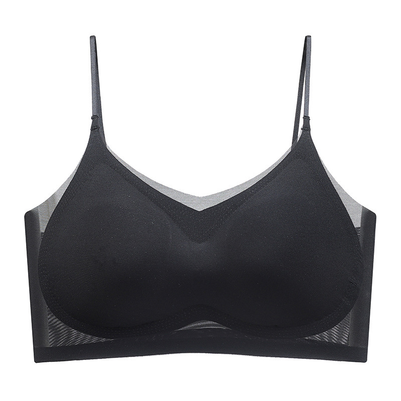2023 Summer Ultra thin Ice Silk Traceless Underwear for Women's Thin, Breathable, Large Chest, Small Sling Strap,_voghion.com