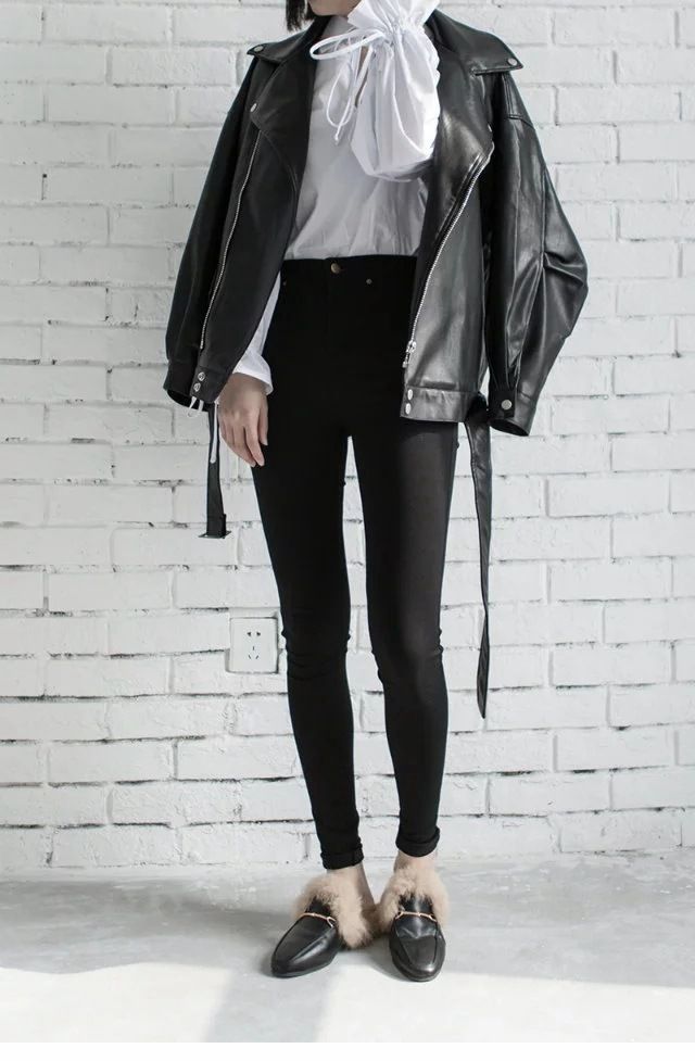 Giacca in pelle sintetica streetwear coreana - Cappotto da motociclista oversize (nero, beige, verde) | Capispalla unisex alla moda hip-hop_voghion.com
