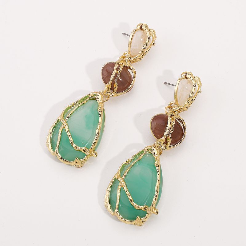E12870 Style Personalized Acrylic Alloy Mesh Bag ZA Light Luxury High Grade Water Drop Geometry Earrings_voghion.com