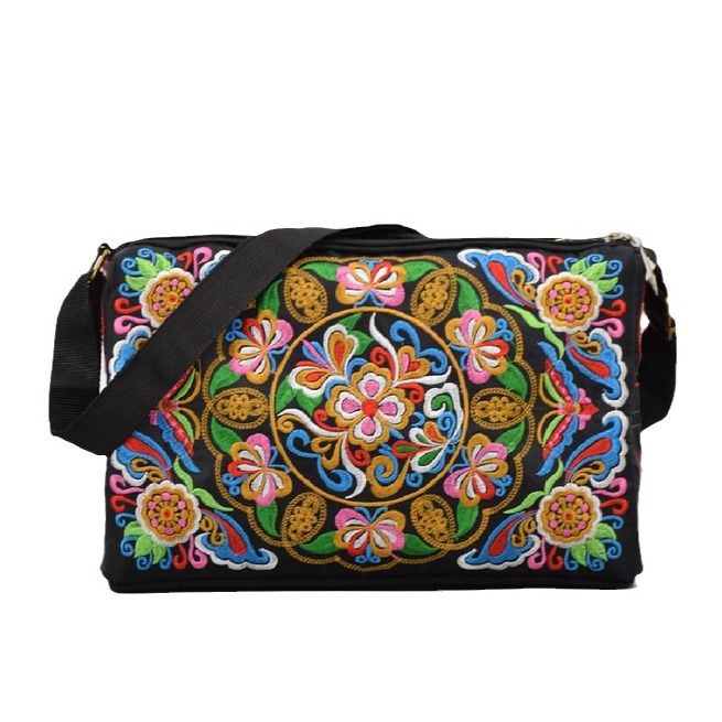 Petit sac bandoulière vintage en toile brodé recto-verso pour femme, idéal pour téléphone portable_voghion.com
