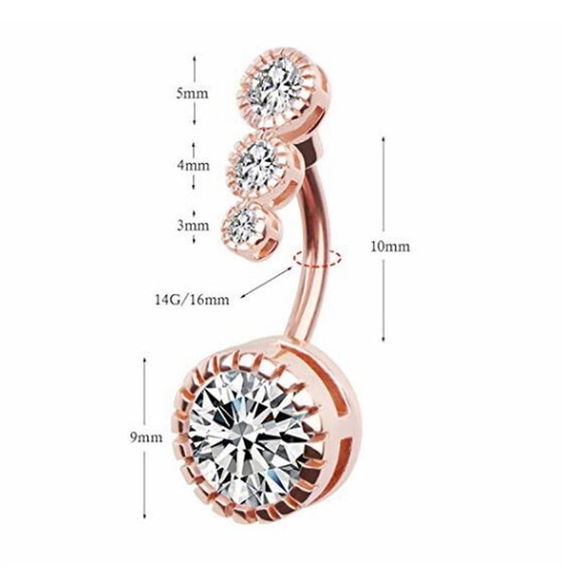 New Belly Button Nail Round Inlaid Zircon Belly Button Buckle Belly Button Ring Piercing Jewelry For Women_voghion.com
