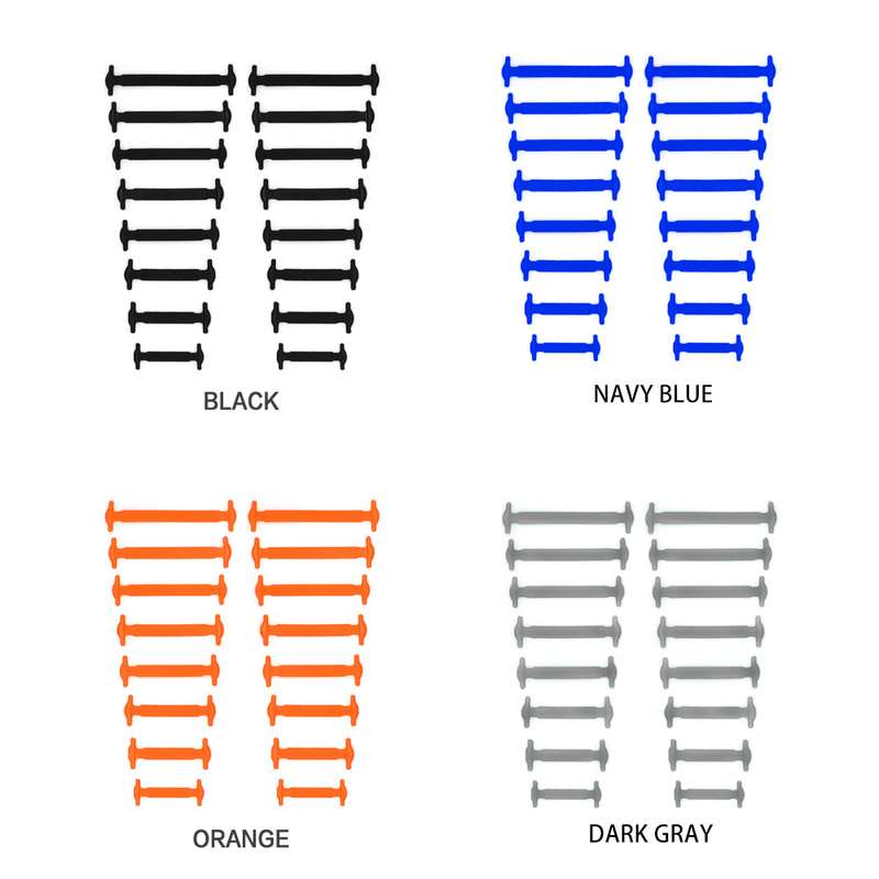 Nieuwe 16 stuks elastische veters alle sneakers siliconen stretch unisex mode geen stropdas schoenveter rubberen band schoenveters_voghion.com