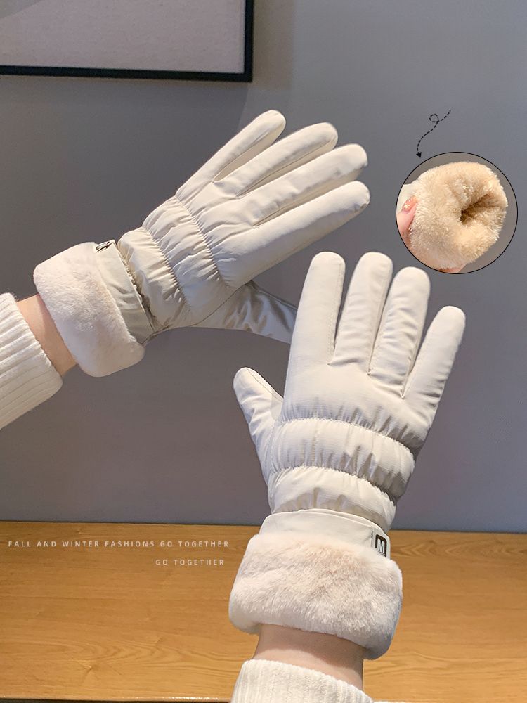 Guantes de esquí para mujer, de invierno, gruesos, cálidos, resistentes al frío, resistentes al viento y con pantalla táctil, para ciclismo al aire libre y deportes._voghion.com