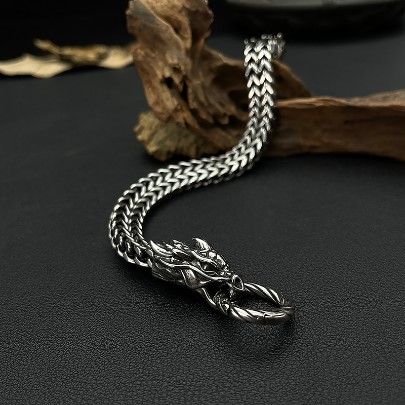 Pulsera de acero y titanio estilo calle Faucet para hombre_voghion.com