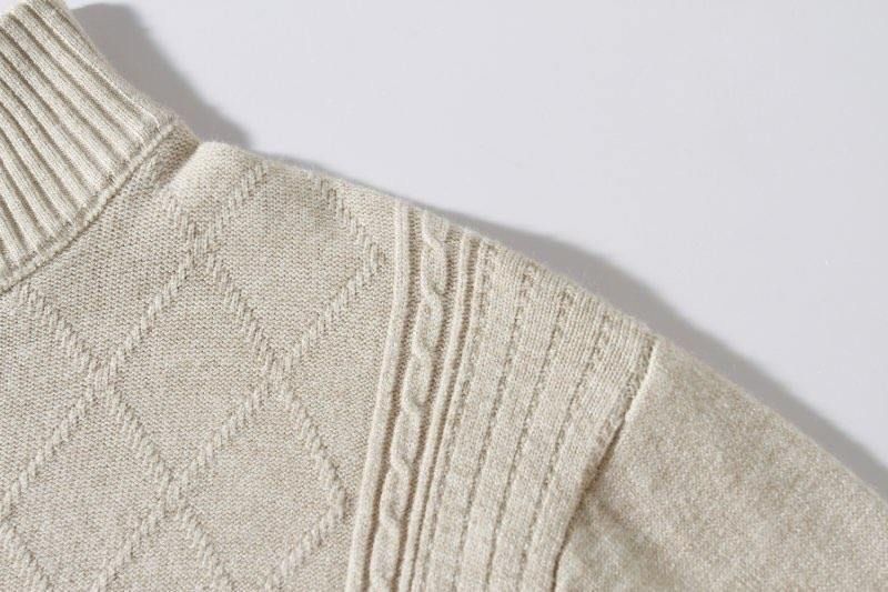Grob gestrickter Herrenpullover – Thermopullover mit Reißverschlusskragen, entspannte Passform und maschinenwaschbar (M-3XL, 4 Farben, Winter-Freizeitkleidung)_voghion.com