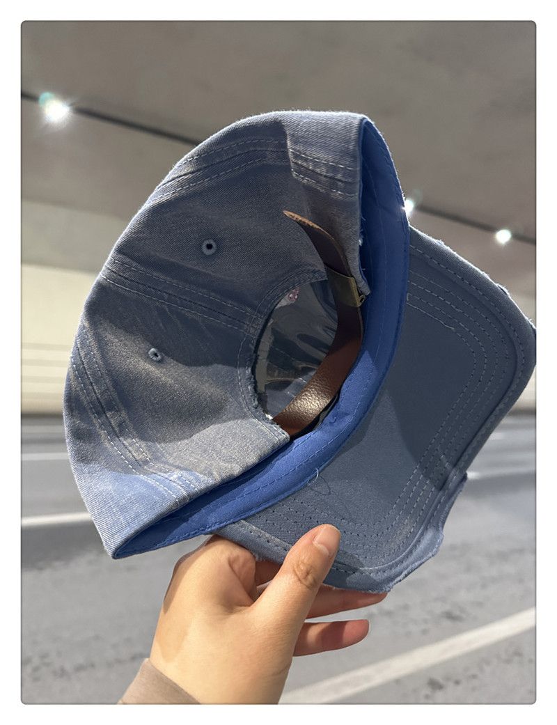 Casquette de baseball style cowboy délavée et usée, avec languette cassée, polyvalente pour hommes et femmes, avec visière pare-soleil à bords frottés, 2023_voghion.com