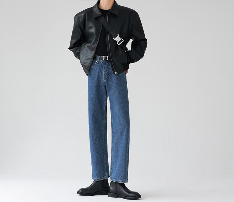 Koreaanse versie Pu niche design, trendy merk, dubbele rits gewatteerde schouder leren jas, heren motorpak,_voghion.com