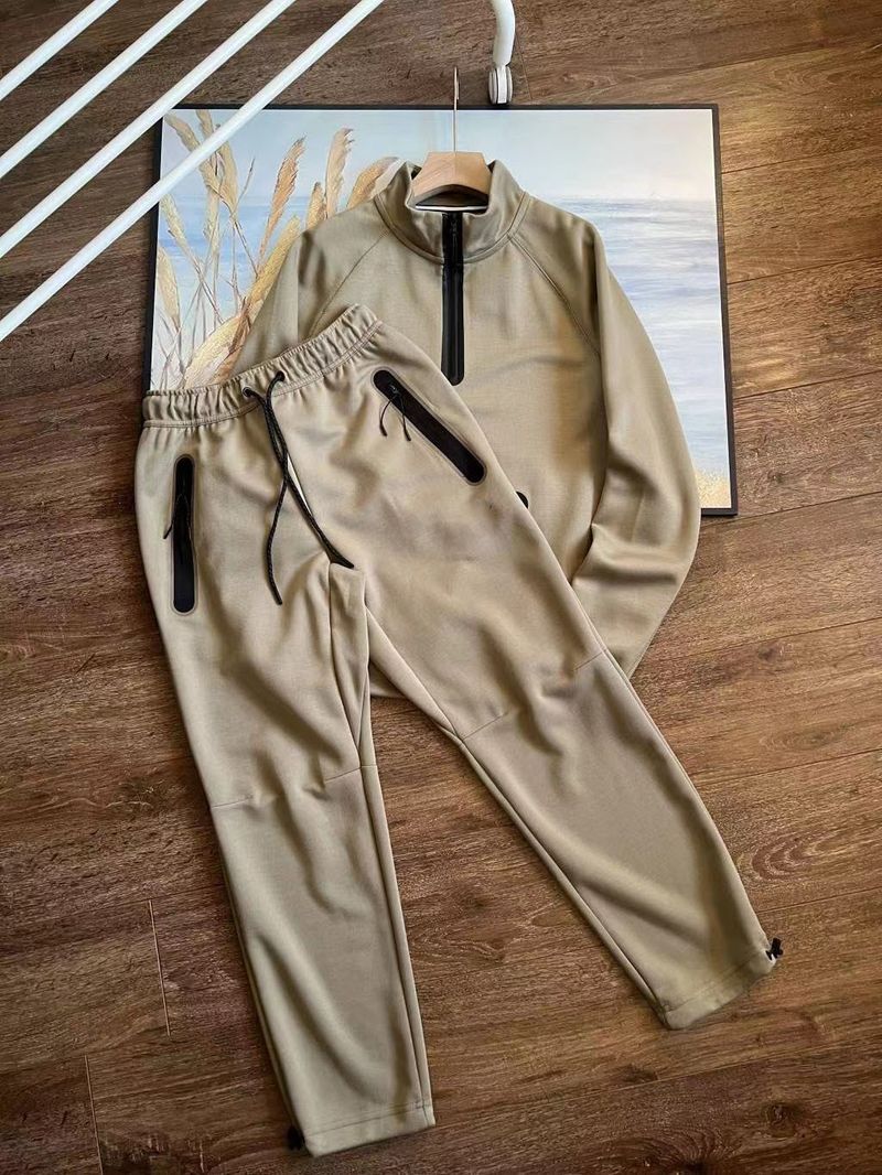 Vêtements pour hommes Pull ample à col montant et demi-fermeture éclair pour hommes, sweat-shirt et pantalon de survêtement, ensemble 998 et 312_voghion.com
