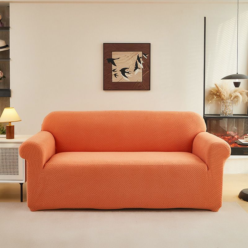 Copridivano elastico in jacquard, design a onde d'acqua antipiega, vestibilità universale per divani singoli/doppi/a 3/4 posti._voghion.com