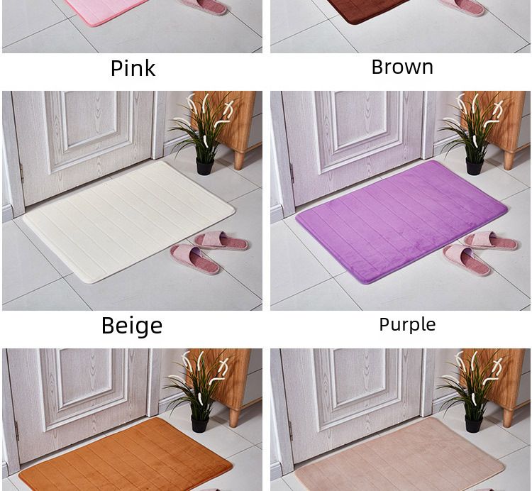 Badezimmer-Türmatte, Korallenvlies, gestreifter Teppich, Schreibtischunterlage, Nachttischdecke, Schlafzimmertürteppich_voghion.com