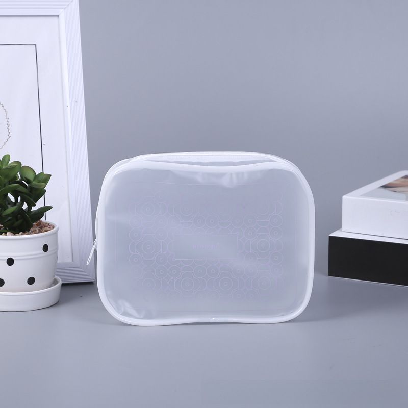Factory direct supply frosted pvc bag cosmetic storage zipper bag custom pvc travel set wash bag custom_voghion.com