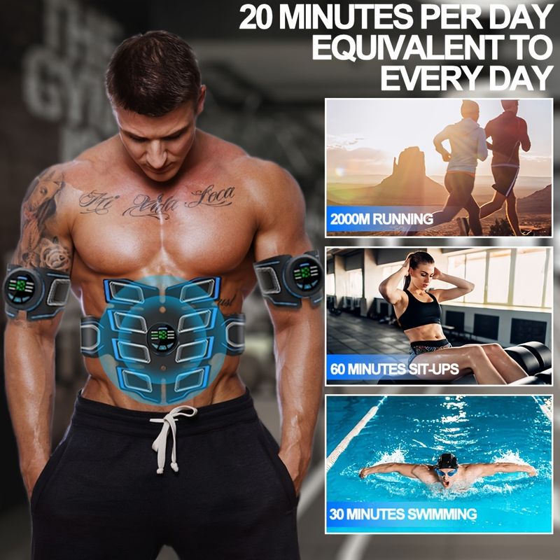 Estimulador EMS de corpo inteiro, faixa abdominal, instrumento de estimulação, ideal para leitura, assistir filmes e tarefas domésticas._voghion.com