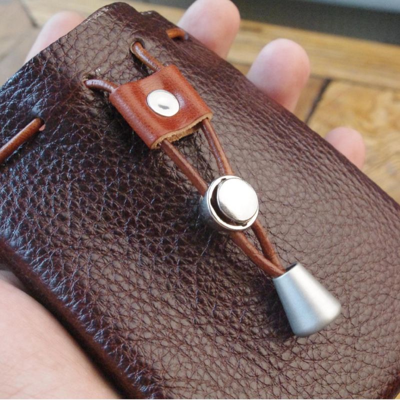 Drawstring Coin Pouch Key Holder Storage Bag Multifunctional Soft Leather_voghion.com