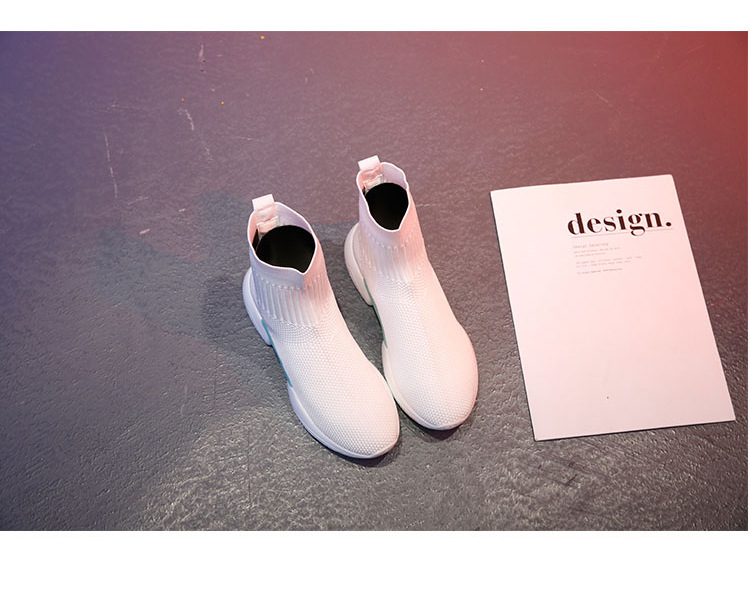 Elastic sock shoes women's 2022 spring new INS influencer Korean version of ulzzang casual sneakers flying woven sock boots_voghion.com