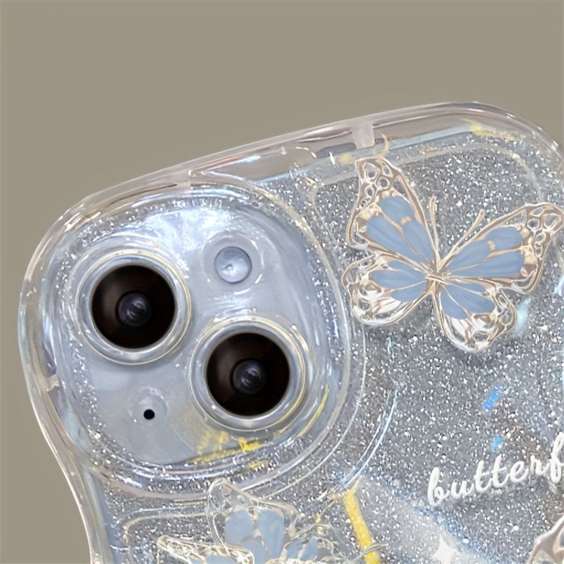 Custodia per telefono Wave Glitter Butterfly And Bracelet per iPhone 14 13 12 11 Plus Pro Max_voghion.com