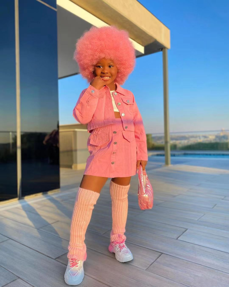 Kinderkleidung Babykleidung Mädchen Kurzmantel Kurzer Rock A-Linienrock Freizeitanzug_voghion.com