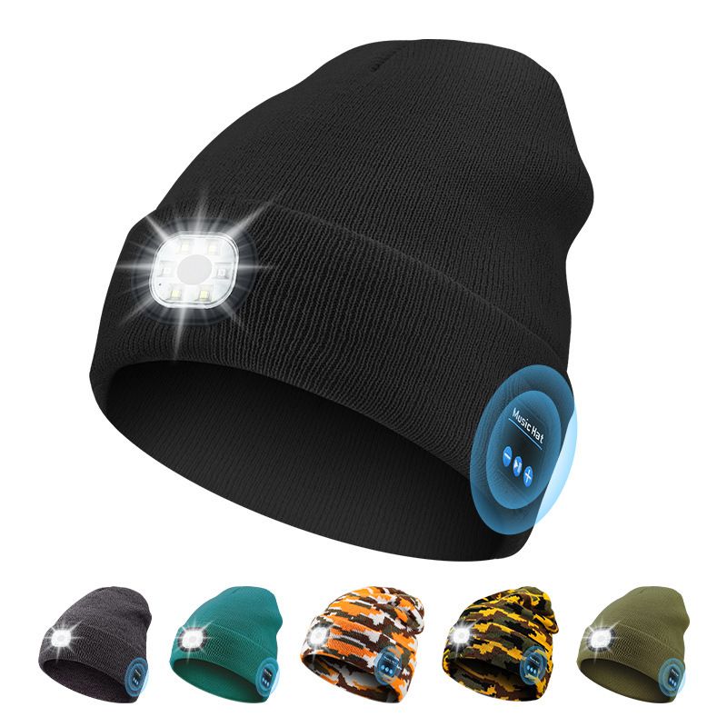 Unisex Wireless Music Multi-function Charging Bluetooth LED Luminous Hat_voghion.com