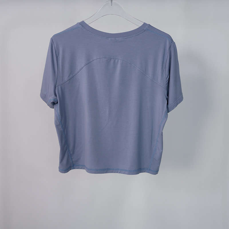 Yoga-Anzug Action Always Damen-T-Shirt, kurzärmelig, kurz, Modal, locker, atmungsaktiv, Sport, hohe Elastizität_voghion.com