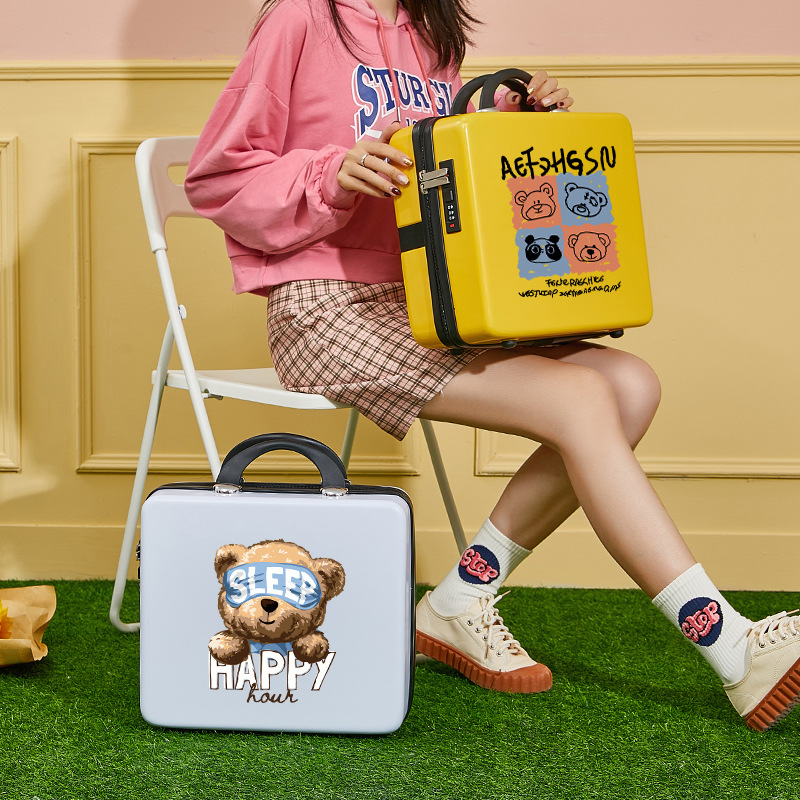 Neu 14-Zoll-Make-up-Koffer Tragbarer Koffer Bedruckte Handtasche mit großer Kapazität Passwortsperre 16-Zoll-Handgepäck_voghion.com