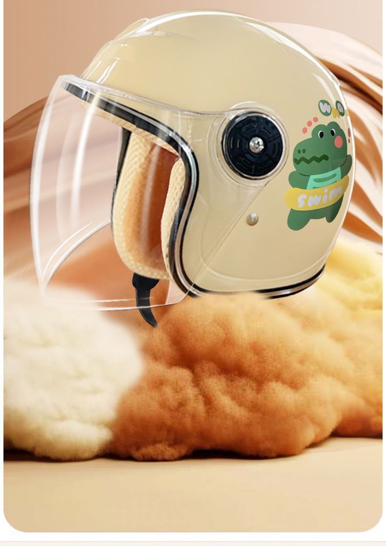 Bici elettrica per bambini, casco di sicurezza, versione invernale carina per bambini e bambine, calda e nuova_voghion.com